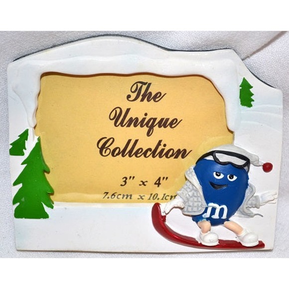 Scott's 2005 M&M's Brand Photo Picture Frame Gift #7846 Winter Holiday Ski Scene - Picture 1 of 3